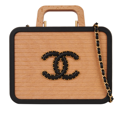 Chanel CC Beech Wood Vanity Case, front view